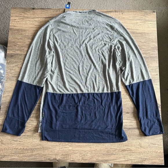 Nike PSU Long Sleeve Shirt Gray/Navy Blue Size S - Picture 3 of 4
